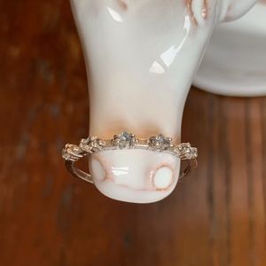 Aquamarine Dot-Dash Ring 925SS-NWOT